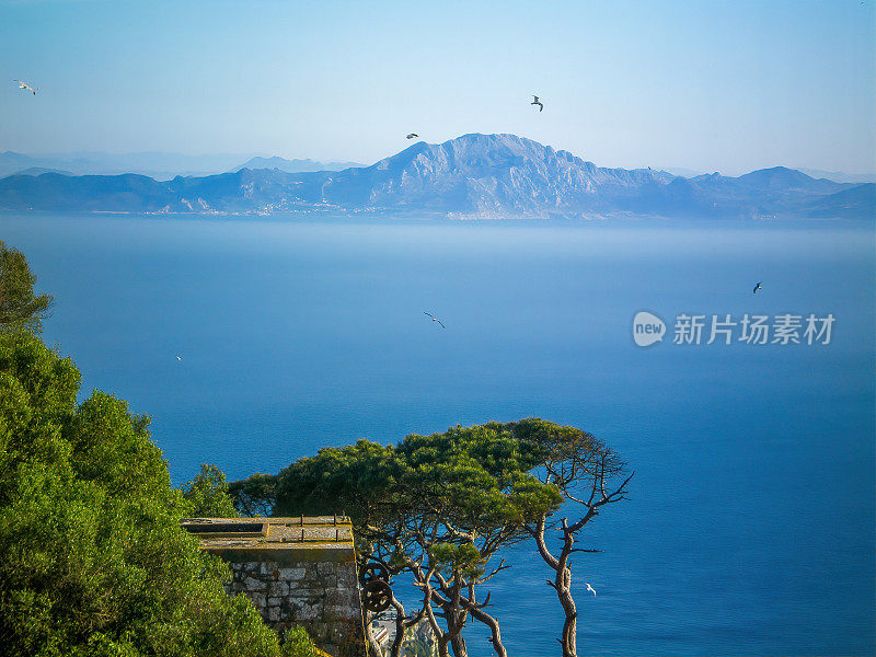 Jebel Musa山，摩洛哥，非洲，从直布罗陀，欧洲